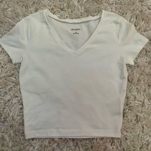Wild Fable White V-Neck Crop Top